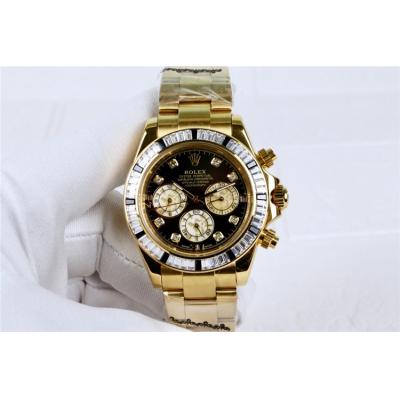 Replica Cosmograph Daytona A21J Automatic Movement Mens Watch Black Dial Oyster Bracelet SS E47