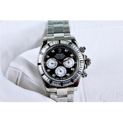 Replica Cosmograph Daytona A21J Automatic Movement Mens Watch Black Dial Oyster Bracelet SS E47