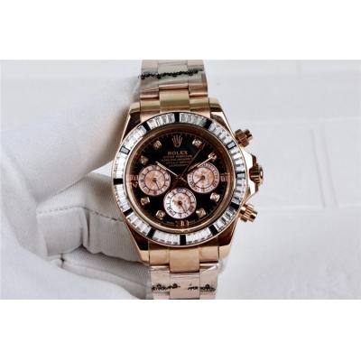 Replica Cosmograph Daytona A21J Automatic Movement Mens Watch Black Dial Oyster Bracelet SS E47