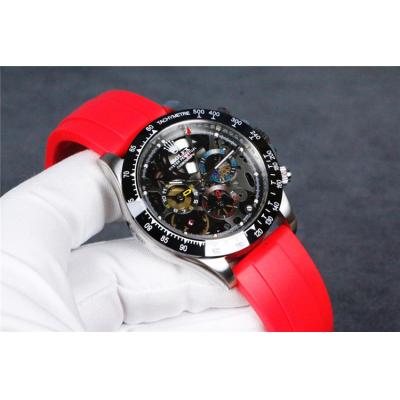 Replica Cosmograph Daytona A21J Automatic Movement Mens Watch Skeleton Dial Rubber Strap A E48