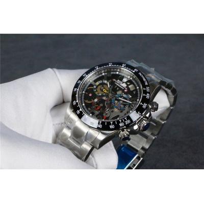 Replica Cosmograph Daytona A21J Automatic Movement Mens Watch Skeleton Dial Oyster Bracelet SS B E48