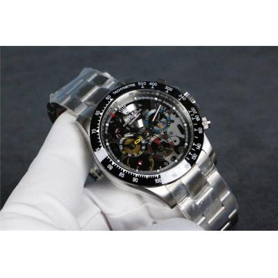 Replica Cosmograph Daytona A21J Automatic Movement Mens Watch Skeleton Dial Oyster Bracelet SS B E48