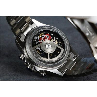 Replica Cosmograph Daytona A21J Automatic Movement Mens Watch Skeleton Dial Oyster Bracelet SS B E48