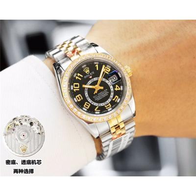 Replica Sky-Dweller Miyota 821A Automatic Movement Mens Watch White  Dial Jubilee Bracelet Two Tone Yellow Gold A E50