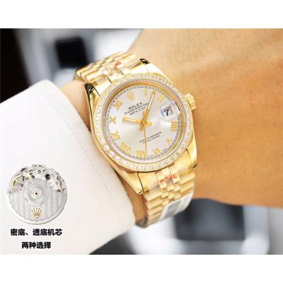 Replica Datejust Miyota 821A Automatic Movement Mens Watch  Black Dial Jubilee Bracelet Yellow Gold  D E50