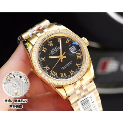 Replica Datejust Miyota 821A Automatic Movement Mens Watch  Black Dial Jubilee Bracelet Yellow Gold  D E50