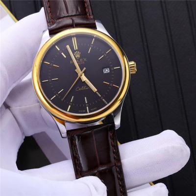 Replica Cellini Japan Miyota 8215 Automatic Movement Mens Watch Black Dial Leather Strap B E52