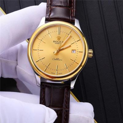 Replica Cellini Japan Miyota 8215 Automatic Movement Mens Watch Black Dial Leather Strap B E52