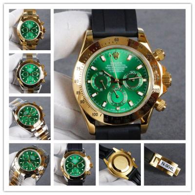 Replica Cosmograph Daytona A21J Automatic Movement Mens Watch Green  Dial Rubber Strap  E54