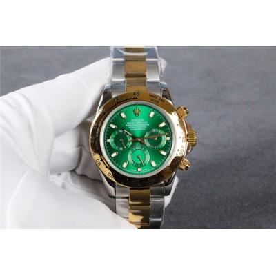 Replica Cosmograph Daytona A21J Automatic Movement Mens Watch Green  Dial Rubber Strap  E54