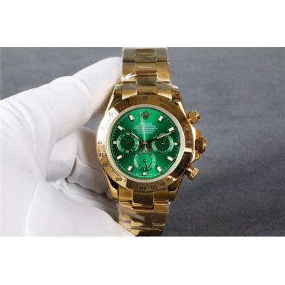 Replica Cosmograph Daytona A21J Automatic Movement Mens Watch Green  Dial Rubber Strap  E54