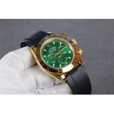 Replica Cosmograph Daytona A21J Automatic Movement Mens Watch Green  Dial Rubber Strap  E54