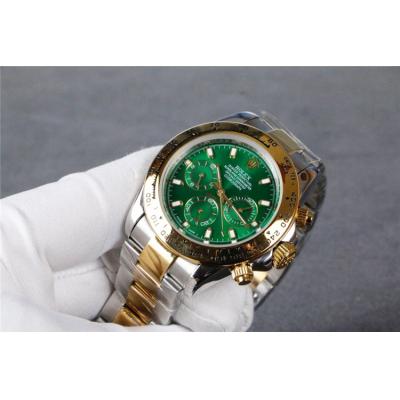 Replica Cosmograph Daytona A21J Automatic Movement Mens Watch Green  Dial Rubber Strap  E54