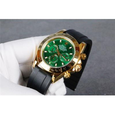 Replica Cosmograph Daytona A21J Automatic Movement Mens Watch Green  Dial Rubber Strap  E54