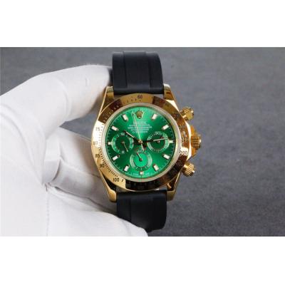 Replica Cosmograph Daytona A21J Automatic Movement Mens Watch Green  Dial Rubber Strap  E54