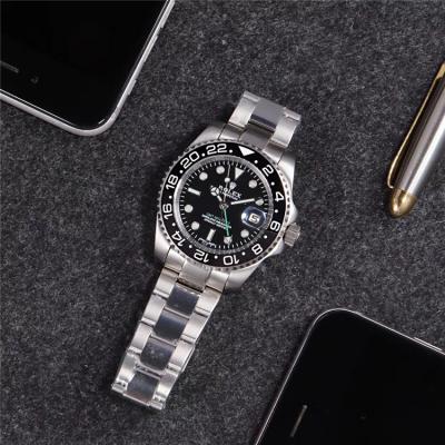 Replica GMT-MASTER A21J Automatic Movement Mens Watch  Black Dial Oyster Bracelet SS E61