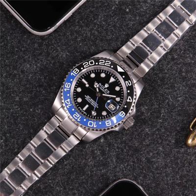 Replica GMT-MASTER A21J Automatic Movement Mens Watch  Black Dial Oyster Bracelet SS E61