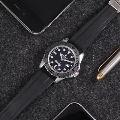 Replica Yacht-Master  A21J Automatic Movement Mens Watch Black Dial Rubber  Strap E65