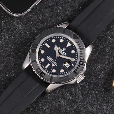 Replica Yacht-Master  A21J Automatic Movement Mens Watch Black Dial Rubber  Strap E65