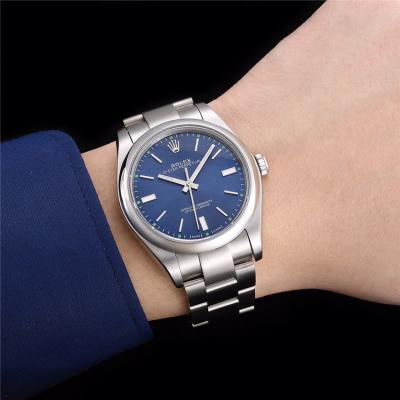 Replica Oyster Perpetual Japan Miyota 8215 Automatic Movement Mens Watch Blue Dial Oyster Bracelet SS E69