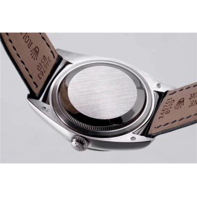 Replica  Day-Date A2836 Automatic Movement Mens Watch  Silver Dial Leather Strap A E70