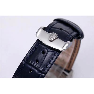 Replica  Day-Date A2836 Automatic Movement Mens Watch  Blue Dial Leather Strap B E70