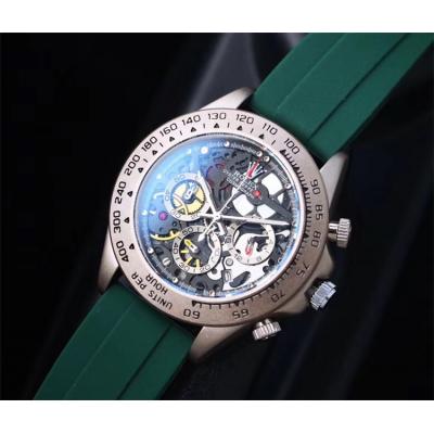 Replica Cosmograph Daytona Japan Quartz Chronograph Movement  Mens Watch Skeleton Dial Rubber  Strap A E71