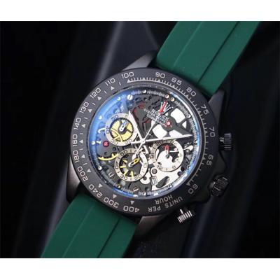 Replica Cosmograph Daytona Japan Quartz Chronograph Movement  Mens Watch Skeleton Dial Rubber  Strap A E71