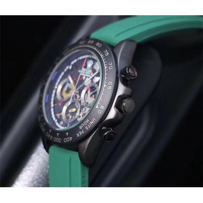 Replica Cosmograph Daytona Japan Quartz Chronograph Movement  Mens Watch Skeleton Dial Rubber  Strap A E71