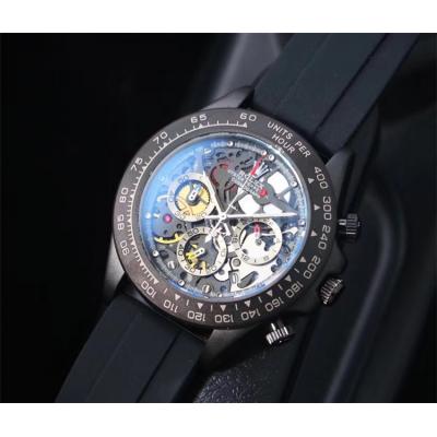 Replica Cosmograph Daytona Japan Quartz Chronograph Movement  Mens Watch Skeleton Dial Rubber  Strap A E71