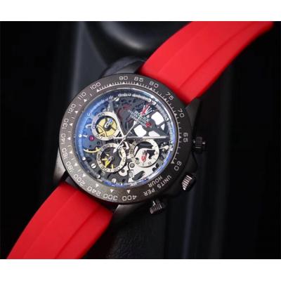 Replica Cosmograph Daytona Japan Quartz Chronograph Movement  Mens Watch Skeleton Dial Rubber  Strap A E71