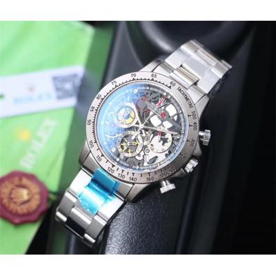 Replica Cosmograph Daytona Japan Quartz Chronograph Movement  Mens Watch Skeleton Dial Stainless Steel B E71