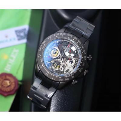 Replica Cosmograph Daytona Japan Quartz Chronograph Movement  Mens Watch Skeleton Dial Stainless Steel B E71