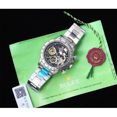 Replica Cosmograph Daytona Japan Quartz Chronograph Movement  Mens Watch Skeleton Dial Stainless Steel B E71