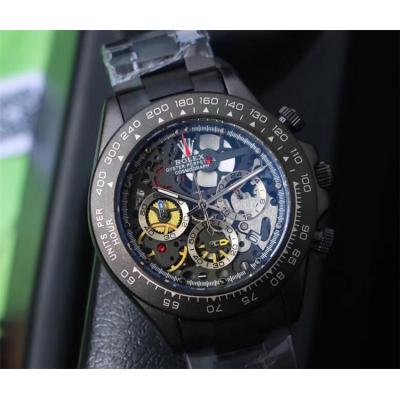 Replica Cosmograph Daytona Japan Quartz Chronograph Movement  Mens Watch Skeleton Dial Stainless Steel B E71