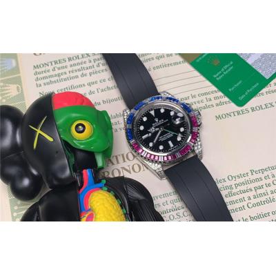 Replica GMT-Master II   A21J Automatic Movement Mens Watch  Black Dial Oyster Bracelet  SS E81