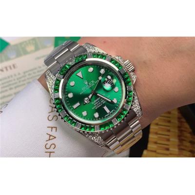 Replica Submariner  A21J Automatic Movement Mens Watch Green Dial Oyster Bracelet  SS E86