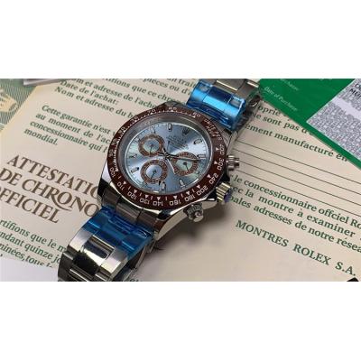 Replica Cosmograph Daytona  A21J Automatic Movement Mens Watch  Ice Blue  Dial Oyster Bracelet  SS E87