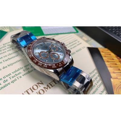 Replica Cosmograph Daytona  A21J Automatic Movement Mens Watch  Ice Blue  Dial Oyster Bracelet  SS E87