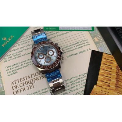 Replica Cosmograph Daytona  A21J Automatic Movement Mens Watch  Ice Blue  Dial Oyster Bracelet  SS E87