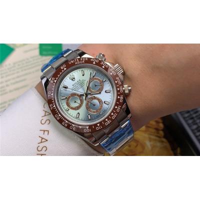 Replica Cosmograph Daytona  A21J Automatic Movement Mens Watch  Ice Blue  Dial Oyster Bracelet  SS E87