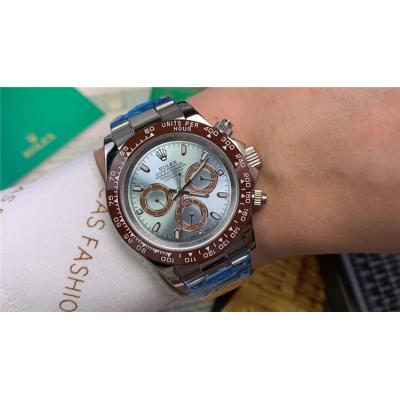 Replica Cosmograph Daytona  A21J Automatic Movement Mens Watch  Ice Blue  Dial Oyster Bracelet  SS E87