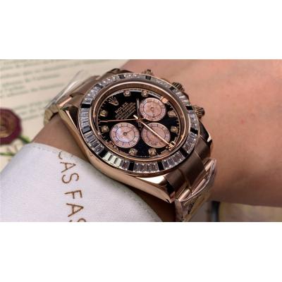 Replica Cosmograph Daytona  A21J Automatic Movement Mens Watch Black Dial Oyster Bracelet Yellow Gold  E88