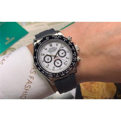 Replica Cosmograph Daytona  A21J Automatic Movement Mens Watch White Dial Rubber Strap E89