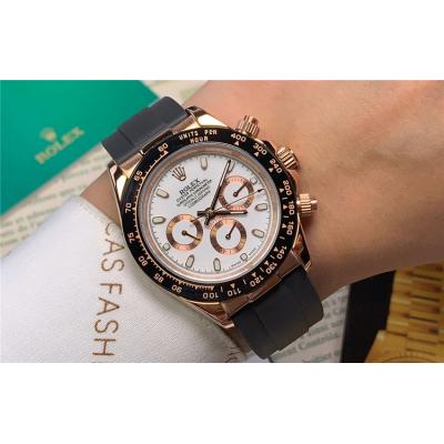 Replica Cosmograph Daytona  A21J Automatic Movement Mens Watch White Dial Rubber Strap E89