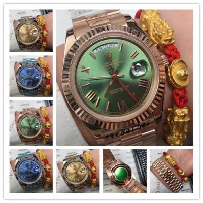 Replica Day-Date A2813 Automatic Movement  Mens Watch Green Dial Oyster Bracelet Rose Gold  E93