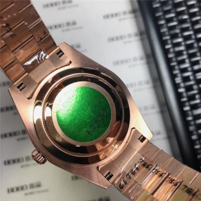 Replica Day-Date A2813 Automatic Movement  Mens Watch Green Dial Oyster Bracelet Rose Gold  E93