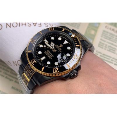 Replica Submariner  A21J Automatic Movement Mens Watch Black Dial  Vintage Engraving Bracelet​ E95