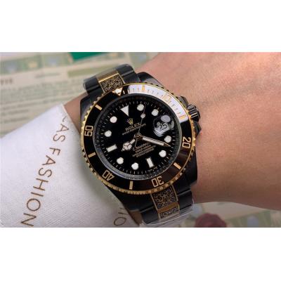 Replica Submariner  A21J Automatic Movement Mens Watch Black Dial  Vintage Engraving Bracelet​ E95