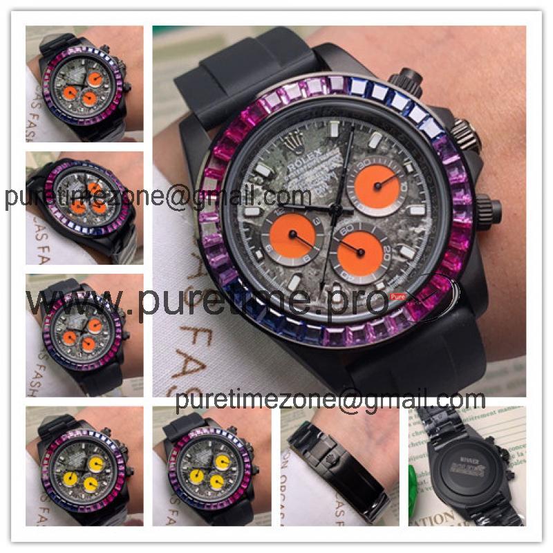 Replica Cosmograph Daytona  A21J Automatic Movement Mens Watch Graffiti Dial Rubber Strap E105